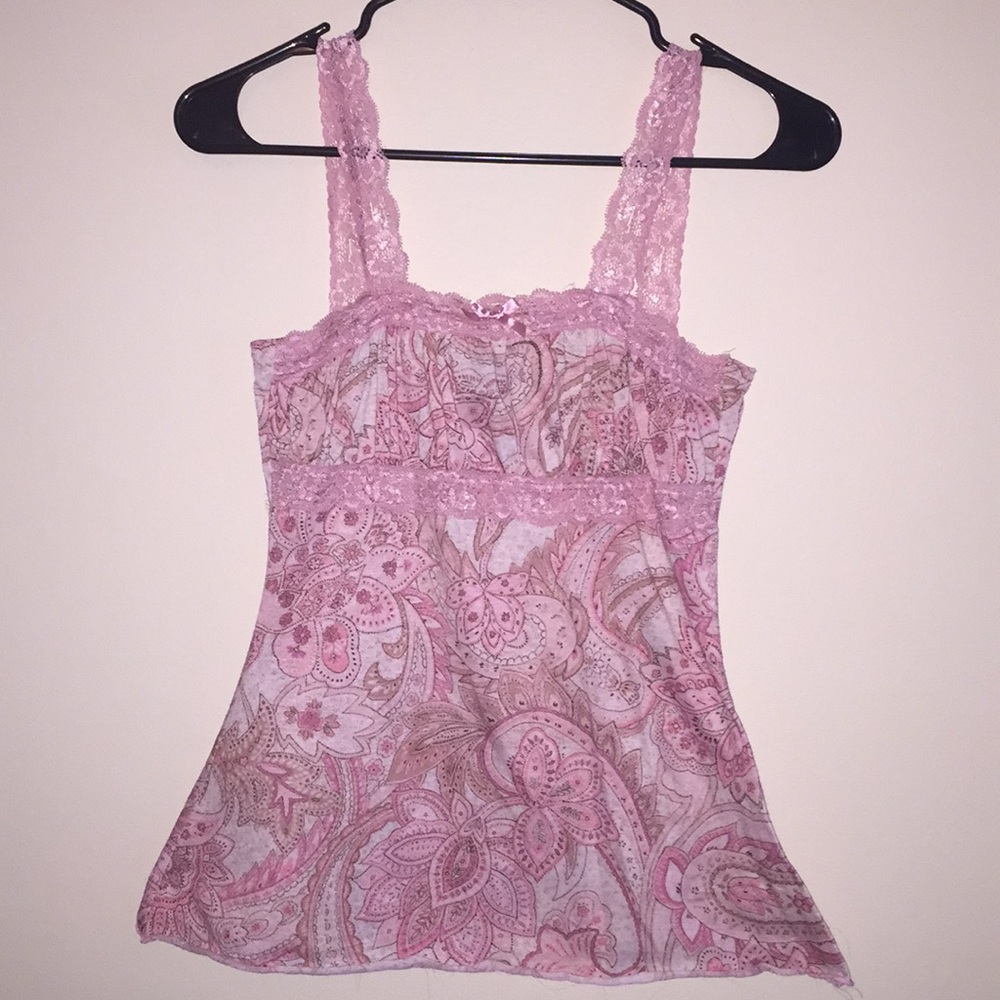 Pink Lacey strap top